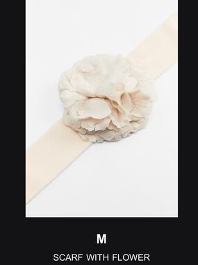 Zara cream floral applique sash scarf